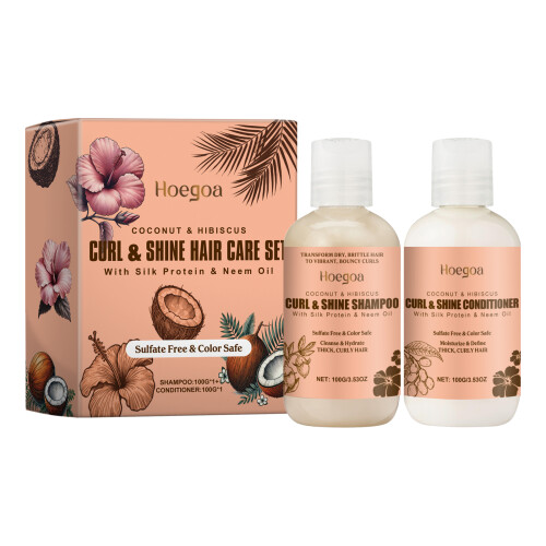 Coconut Moisturizing Shampoo Set, Curls Volumizing Elastic