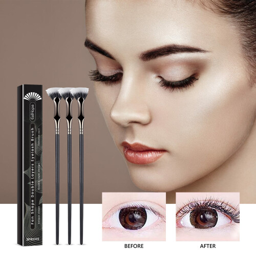 Fan-Shaped Double-Layer Eyelash Brush 1