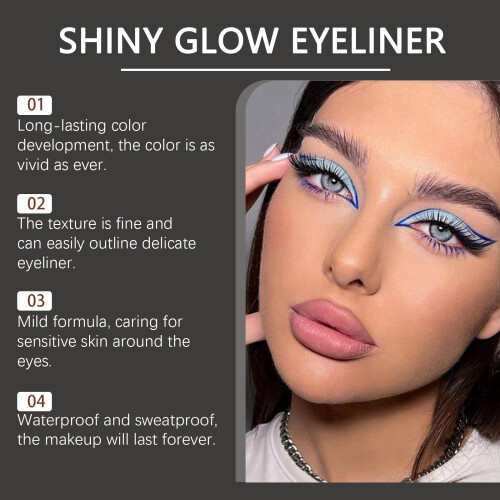 Fluorescent Eyeliner Liquid (Red), Long-Lasting Moisturizing 2