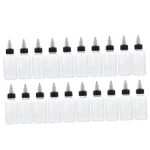 Pack of 20 squeeze bottles, 50 ml, transparent for inks and liquids