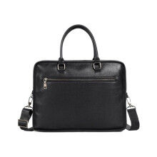 Business Shoulder Bags Mens Leather Briefcase Notebook Computer Bag For Laptop Black Medium