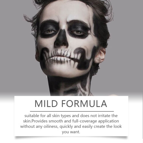 Halloween Black White Foundation Cream Clown Makeup 2