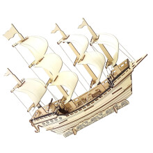 Wooden 3D Puzzle Sailing Boat Model DIY  Model Kit Wooden Sailboat Puzzle for Leisure