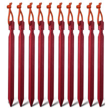Piquets de tente pour le camping en plein air, piquets de tente ultra-légers en aluminium avec conception à trois côtés, ancrage au sol ferme en