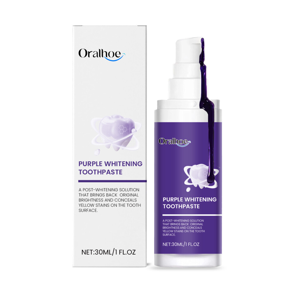 Purple Toothpaste Cleans Tartar Stains Mint Freshens Dental Hygiene