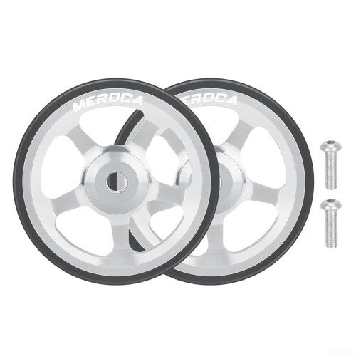 Smooth Rolling 60mm Easy Wheel for Folding Bikes Aluminium Alloy and Rubber Silver