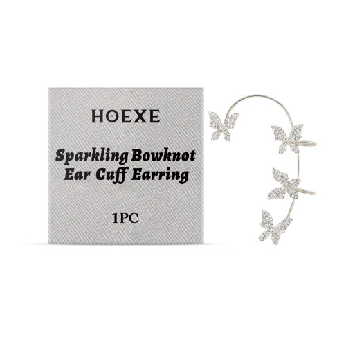 Butterfly Diamond-Encrusting No Piercing Ear Clip