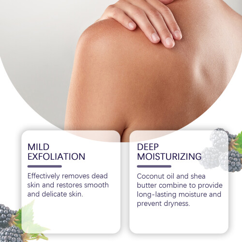 Blackberry Sugar Body Scrub, Exfoliating Hydrating 2