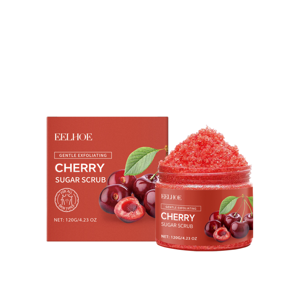Cherry Sugar Body Scrub, Exfoliating Hydrating