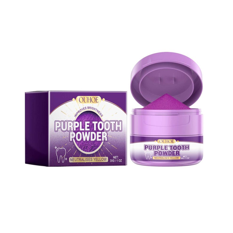 Purple/Yellow Tooth Powder For Stains, Tartar & Whitening