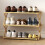Homcom (S) HOMCOM Bamboo Shoe Rack, Folding Shoe Shelf 9