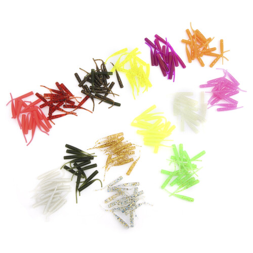 Handgefertigte Angelköder für Forellen, ideales Geschenk für Angler, 20 Stück Garnelen-Swimbait-Köder, weiche Kunstköder, leuchtende 1