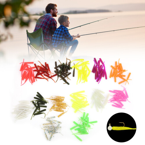 Handgefertigte Angelköder für Forellen, ideales Geschenk für Angler, 20 Stück Garnelen-Swimbait-Köder, weiche Kunstköder, leuchtende 2