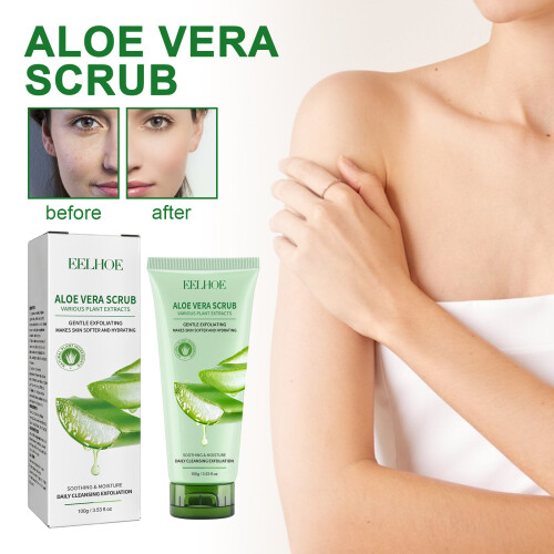 Aloe Vera Scrub for Deep Cleansing, Exfoliating, Smoothing Acne Marks 1