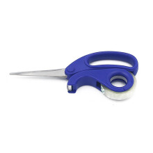 Scissors and Integrated Clear Tape Dispenser 2 in 1 Sharp Scissor Roll Paper Dispenser Multipurpose with Tape