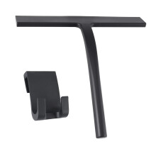 Silicone Rubber Shower Squeegee Multifunction Window Shower Door Cleaning Glass Mirror Tile Black 23cm