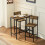 Homcom (Brown) HOMCOM 3-Piece Bar Table Set with 2 Stools, Footrest 1