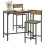 Homcom (Brown) HOMCOM 3-Piece Bar Table Set with 2 Stools, Footrest 2