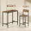 Homcom (Brown) HOMCOM 3-Piece Bar Table Set with 2 Stools, Footrest 3