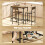 Homcom (Brown) HOMCOM 3-Piece Bar Table Set with 2 Stools, Footrest 4