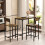 Homcom (Brown) HOMCOM 3-Piece Bar Table Set with 2 Stools, Footrest 7