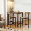 Homcom (Brown) HOMCOM 3-Piece Bar Table Set with 2 Stools, Footrest 6