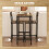 Homcom (Brown) HOMCOM 3-Piece Bar Table Set with 2 Stools, Footrest 5