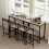 Homcom (Grey) HOMCOM 3-Piece Bar Table Set with 2 Stools, Footrest 8