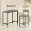 Homcom (Grey) HOMCOM 3-Piece Bar Table Set with 2 Stools, Footrest 3