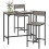 Homcom (Grey) HOMCOM 3-Piece Bar Table Set with 2 Stools, Footrest 2