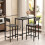 Homcom (Grey) HOMCOM 3-Piece Bar Table Set with 2 Stools, Footrest 7