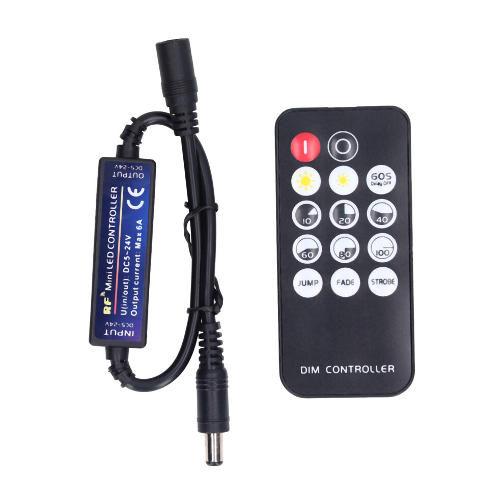 Rf Remote Dimmer For Led Strips With Adjustable Brightness And Dynamic Mode Selection Easy Installation No Soldering Required Wide Compatibility With 9454554429274