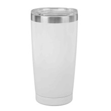 Thermobecher für Getränke, doppelwandig, mit Deckel, pulverbeschichtet, kondenswasserfrei, ergonomischer Griff für bequemes Tragen