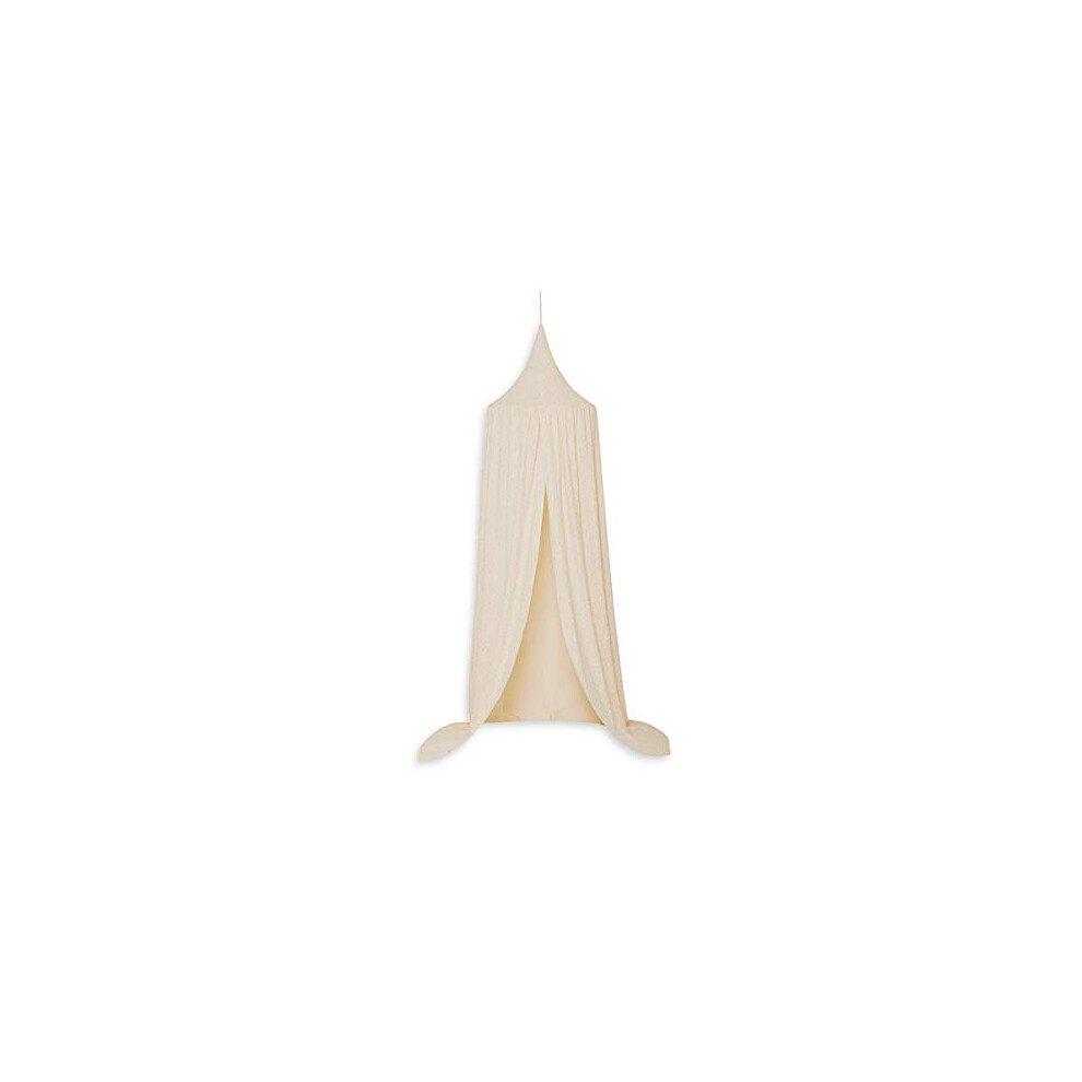 Bed Canopy Cot Tent, Round Dome Mosquito Net, 250 Cm Height, Muslin With Glitter, Ecru Gold
