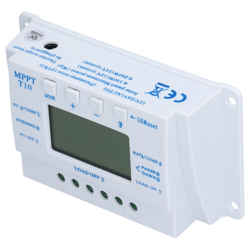 Έξυπνος ηλιακός ελεγκτής φόρτισης 12V24V με αυτόματη ανίχνευση LCD με οθόνη MPPT, 2