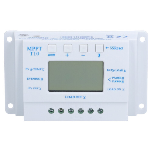 Έξυπνος ηλιακός ελεγκτής φόρτισης 12V24V με αυτόματη ανίχνευση LCD με οθόνη MPPT, 1