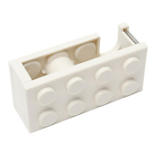 Adhesive tape dispenser, roller holder, desk accessories, professional, compact hand tape cutter for wrapping desktop at home, white