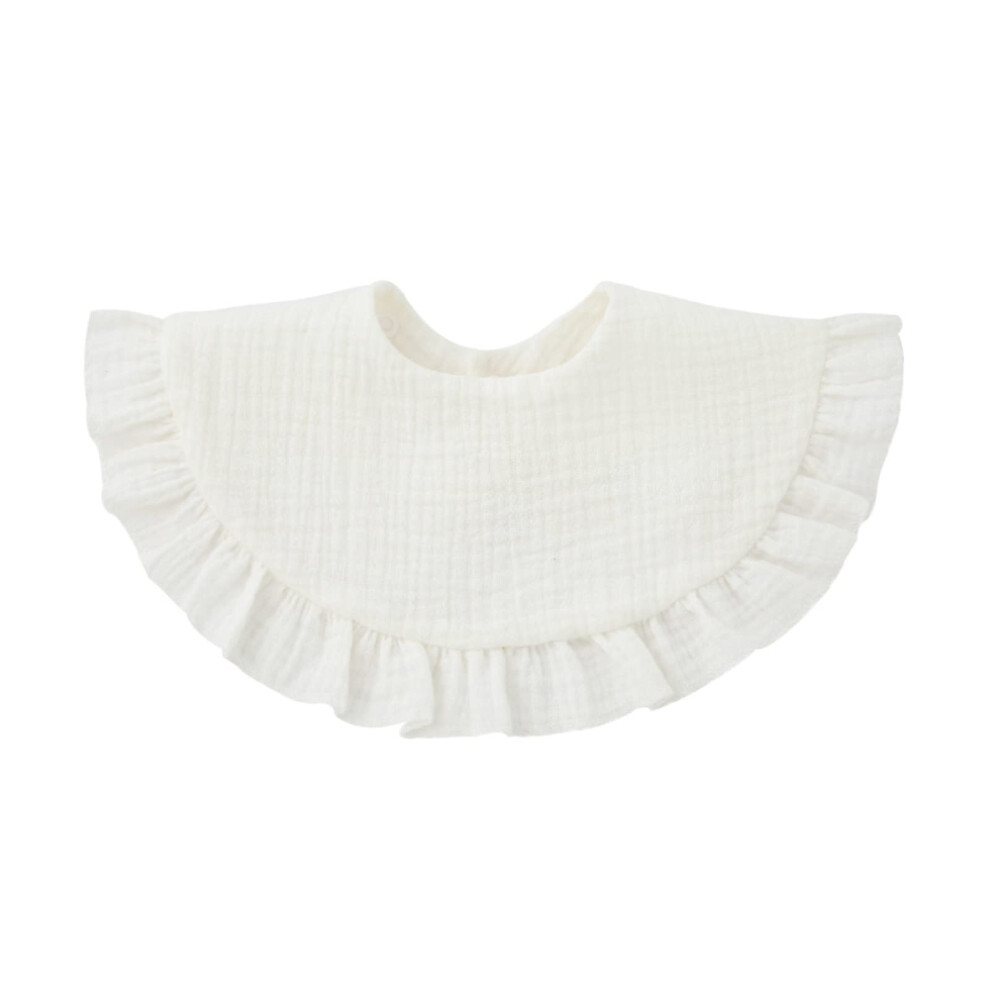 Baby Bib Breathable Cotton Drooling Bib With 2Stage Snap Button Burp Cloth For Boys And Girls Teething Bandana White