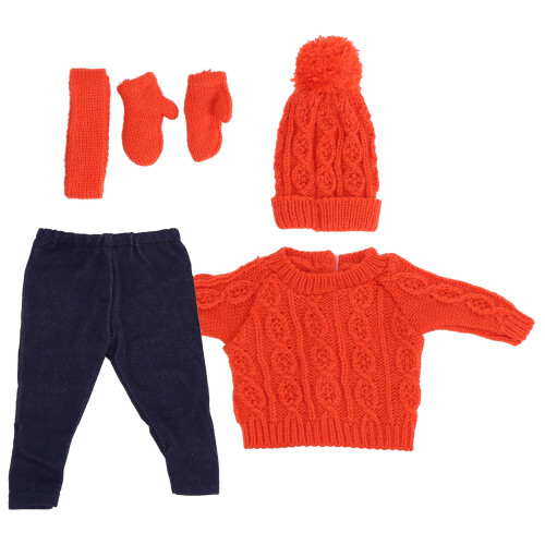 Puppenkleidung, Pullover, Hose, Mütze, Schal, 2
