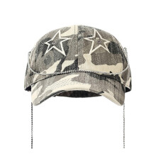 Baseball Caps Chain Star Pattern With Adjustable Strap Beige For Youth Fashion And Trendsetters
