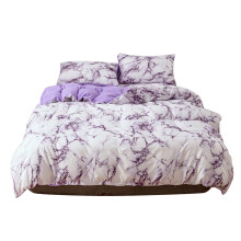 Luxurious Bedding Set, Super King Size White Marble Print Microfiber Polyester Fiber 3Pcs/Set for Bedroom Guest Room