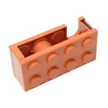 Adhesive Tape Dispenser for Hand Operation, Roll Holder for DIY Projects at the Desk, Orange