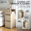 Homcom HOMCOM Slim Bedside Table, Bedside Cabinet with Open Shelf and 2 Drawers 6