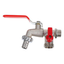 Washing Machine Water Tap Double Valve Zinc Alloy High Flow Rate Outdoor Use 1Pcs