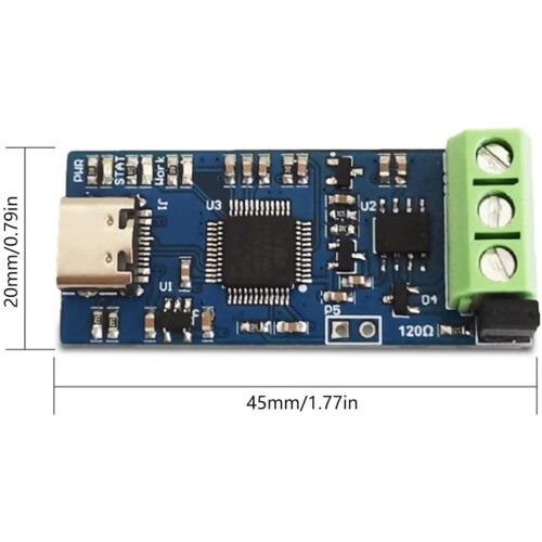 Compact USB to CAN Module with STM32G4 Microcontroller for Improved Processing Speed 2