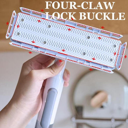 Mini Mop Sponge Mop With Wring Function And Automatic Cloth Change,  Absorbent For Household And Bathroom White 1