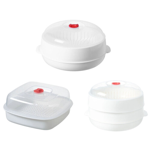 Heat Resistant Microwave Steamer Container With-Second floor 1