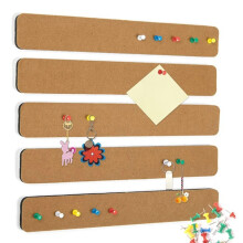 5 pieces Felt Pinboard with 50 Pins for Office Kitchen, Photos Memos (Brown)