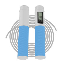 Springseil mit intelligentem Zähler, erfasst Distanz, Kalorienverbrauch und Sprünge, rutschfeste, gewichtete Griffe, Fitnessbegleiter für Indoor-