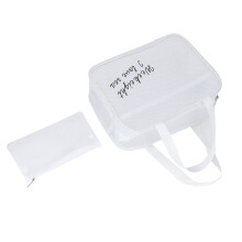 Strapazierfähige Reise-Kulturtasche mit doppellagigem Design und robustem Griff, Make-up-Organizer für einfache Handhabung (PVC)